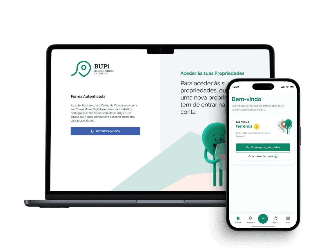Computador e telemóvel com login na Plataforma